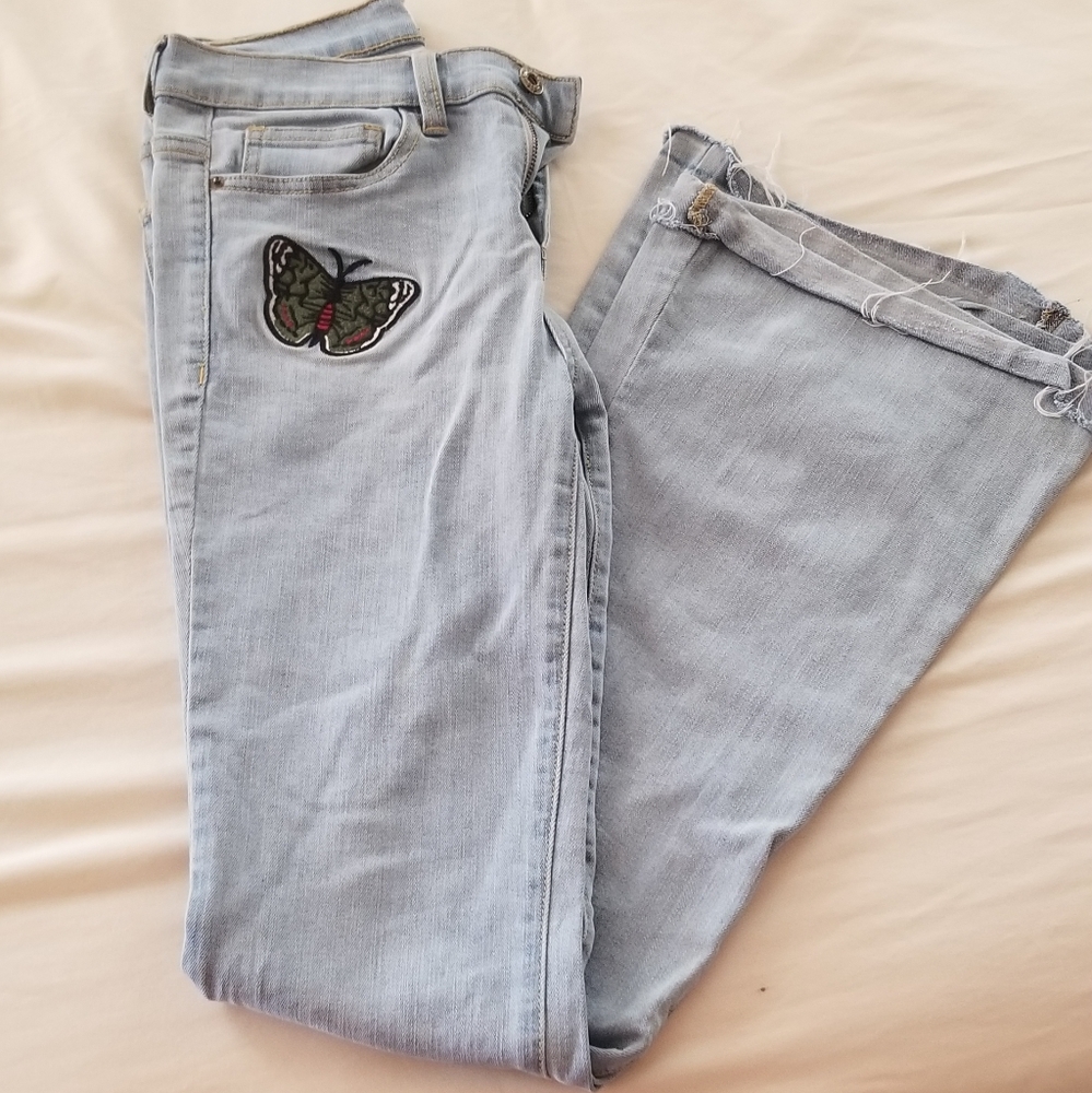 90s style floral flare Jean's